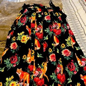 Hell Bunny Vixen Forest Animals Circle Skirt